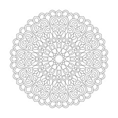 Peaceful Simple Mandala For Coloring Book Vector Design