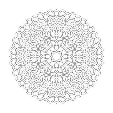 Peaceful Simple Mandala For Coloring Book Vector Design