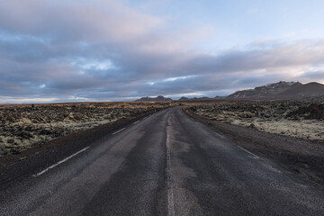 road in the lava field
