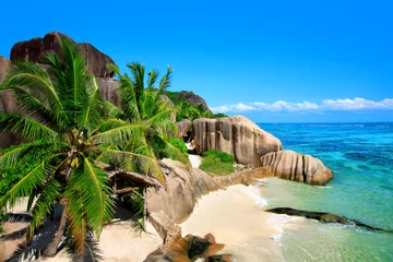 Rideaux tamisants Anse Source D'Agent, île de La Digue, Seychelles Source d'Argent Beach, Island La Digue, Indian Ocean, Republic of Seychelles, Africa.