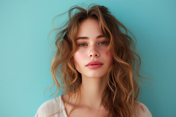 Timeless Grace: Portrait on Solid Background