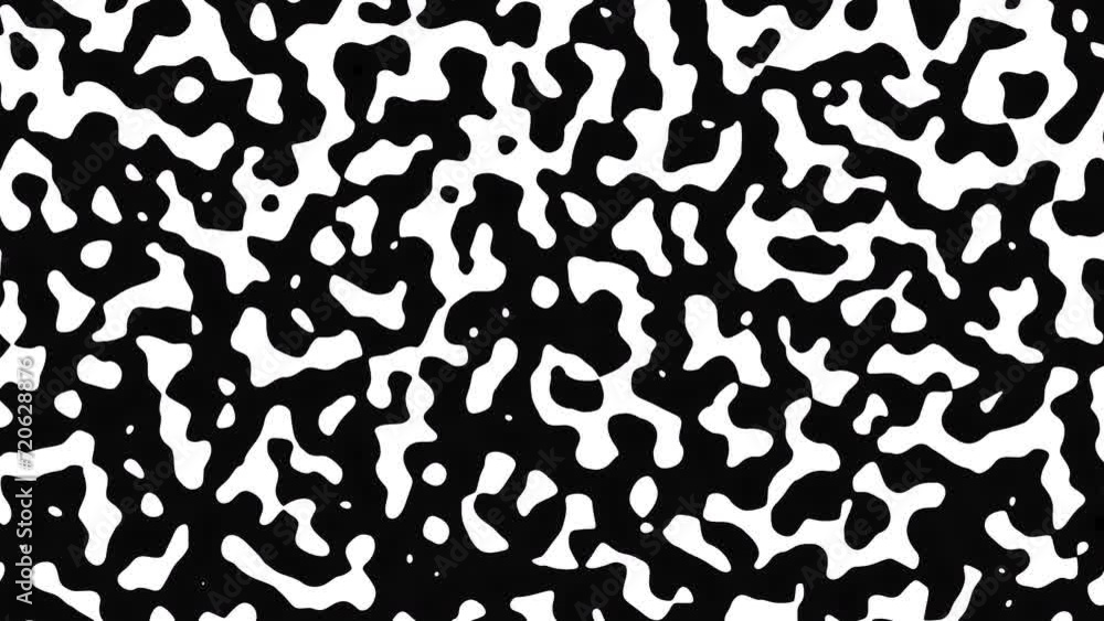 Poster abstract waving black lines on white background. looping 4k animation of an abstract fractal digital