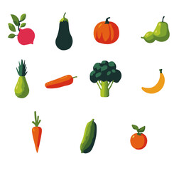 set of vegetables