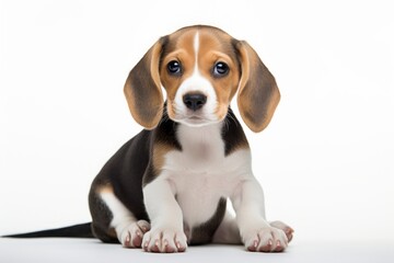 beagle puppy close-up. dog, pet. isolated white background.