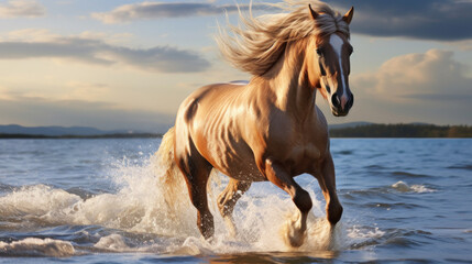 Obraz na płótnie Canvas Image of a horse by the seaside
