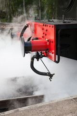 Heritage steam train close-up detail