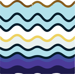 Obraz premium a tranquil wave pattern with pastel accents, beautifully centered on white, icon
