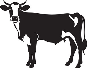 Countryside Companion Vector Cow Icon of a Full Body Cow Organic Elegance Full Body Cow Vector Design for Logos