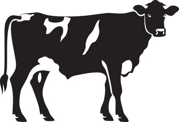 Holistic Homestead Vector Cow Design Element for Logos Graceful Bovine Beauty Full Body Cow Emblem