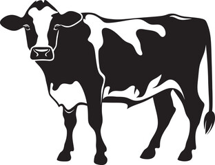 Dairy Dream Elegant Cow Logo Design Element Rustic Reverie Vector Cow Icon for Countryside Logos