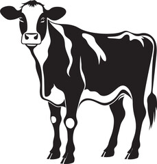 Organic Elegance Dairy Cow Vector Design Element Peaceful Pasture Pride Full Body Cow Logo Design