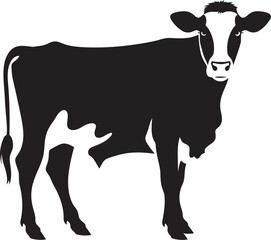 Peaceful Pasture Pride Full Body Cow Logo Design Rural Reverie Elegant Cow Vector Icon for Logos