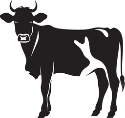 Majestic Bovine Majesty Full Body Cow Vector Design Element Rustic Reverie Vector Cow Icon for Countryside Logos
