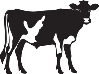 Charming Grazing Guardian Vector Cow Logo Icon Countryside Companion Full Body Cow Emblem for Logos