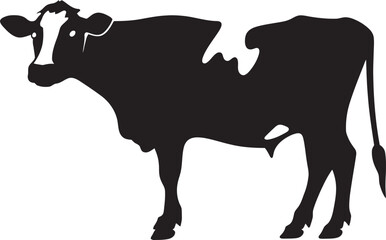 Countryside Serenity Full Body Cow Vector Emblem Grazing Greenery Guardian Vector Cow Design Element