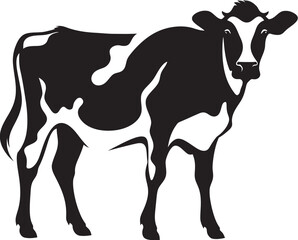 Charming Grazing Guardian Cow Vector Emblem Milk and Honey Harmony Full Body Cow Design Element