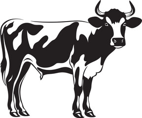 Rural Elegance Farm Friendly Cow Logo Design Gentle Meadow Guardian Vector Symbol of a Full Body Cow