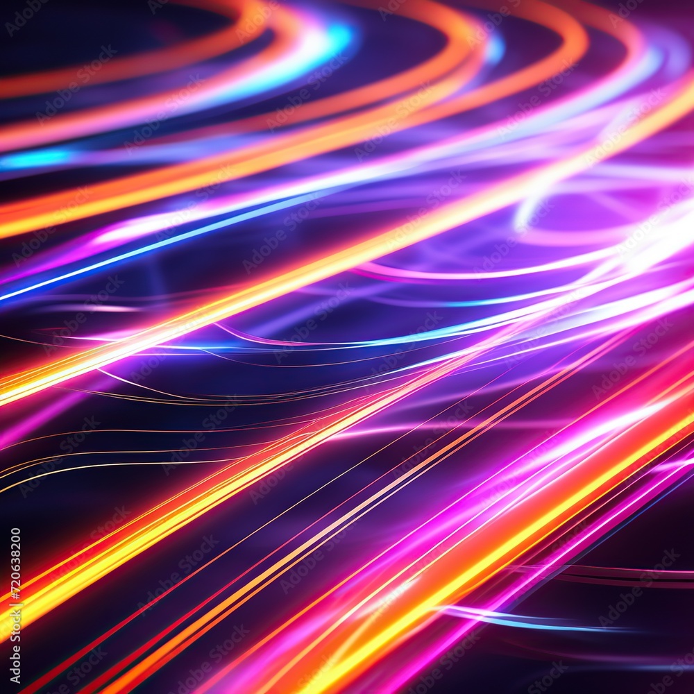 Poster abstract background with glowing lines and bokeh