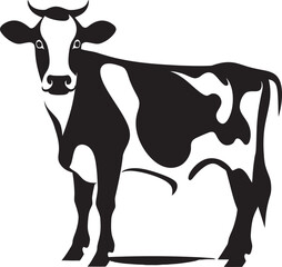 Countryside Serenity Graceful Cow Design Icon Organic Elegance Full Body Cow Vector Emblem