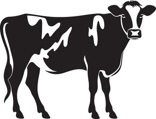 Rustic Reverie Full Body Cow Logo Design Bovine Beauty Serene Cow Vector Icon