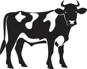 Organic Elegance Full Body Cow Vector Emblem Meadow Majesty Tranquil Cow Logo Design