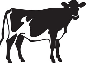 Meadow Majesty Tranquil Cow Logo Design Milk and Honey Harmony Full Body Cow Icon