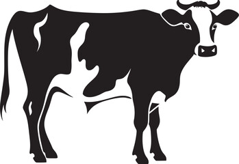 Pastoral Harmony Vector Logo of a Full Body Cow Countryside Serenity Graceful Cow Design Icon