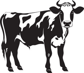 Holistic Homestead Vector Cow Design Element Rustic Reverie Full Body Cow Logo Design