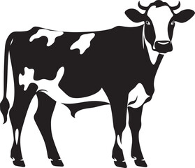 Majestic Meadow Majesty Vector Cow Design Element Charming Grazing Guardian Full Body Cow Logo Design