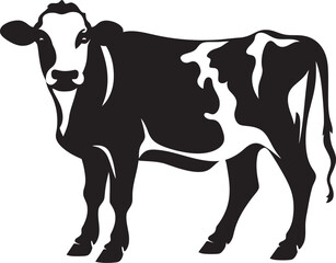 Endearing Pasture Pal Full Body Cow Vector Emblem Rural Elegance Graceful Cow Design Element for Logos