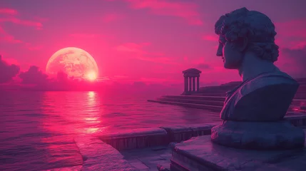 Foto op Plexiglas Old greek statue neon lights © Mykhaylo