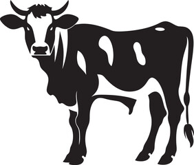Country Chic Holstein Cow Vector Icon for Logos Bucolic Bliss Full Body Cow Vector Emblem
