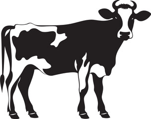 Bucolic Bliss Full Body Cow Vector Emblem Dairy Delight Charming Cow Logo Design Element