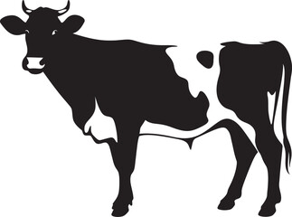 Organic Elegance Full Body Cow Vector Design for Logos Rustic Reverie Meadow Majesty Cow Logo Design