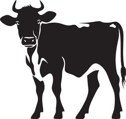 Countryside Companion Vector Cow Icon of a Full Body Cow Organic Elegance Full Body Cow Vector Design for Logos