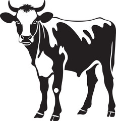 Graceful Bovine Beauty Full Body Cow Emblem Meadow Majesty Tranquil Cow Vector Logo Design
