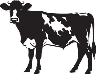 Pastoral Charm Full Body Cow Vector Emblem Dairy Dream Elegant Cow Logo Design Element