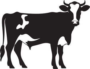 Tranquil Meadow Majesty Vector Cow Emblem for Logos Bucolic Bliss Full Body Cow Logo Design Element