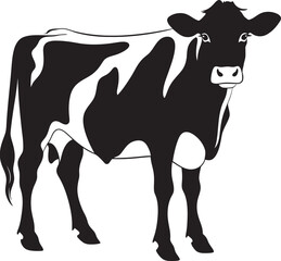 Peaceful Pasture Pride Full Body Cow Logo Design Rural Reverie Elegant Cow Vector Icon for Logos