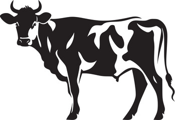 Holstein Harmony Cow Vector Design Element for Logos Charming Grazing Guardian Vector Cow Logo Icon