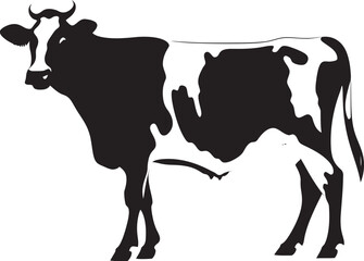 Meadow Majesty Holstein Cow Logo Design Majestic Bovine Majesty Full Body Cow Vector Logo Design