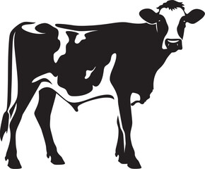 Endearing Pasture Pal Graceful Cow Design Element Icon Rural Elegance Vector Logo Design of a Full Body Cow