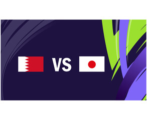 Bahrain And Japan Match Flags Asian Nations 2023 Emblems Teams Countries Asian Football Symbol Logo Design Vector Illustration
