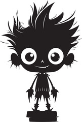 Zombie Cheerleader Charm Cute Halloween Vector Icon Sweet Skeleton Sidekick Halloween Character Logo Design