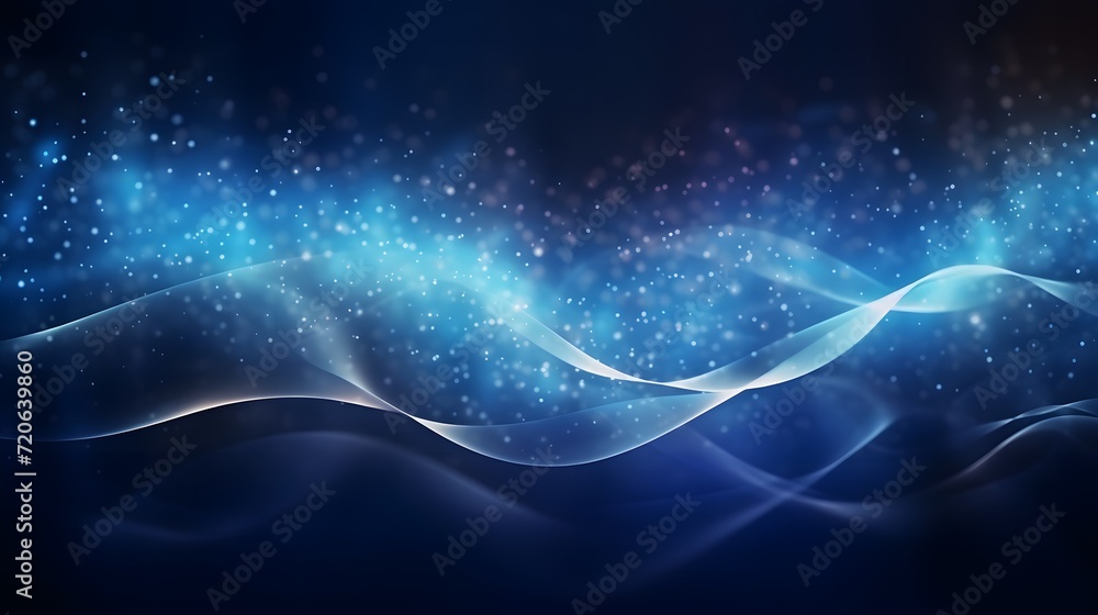 Wall mural abstract blue color digital particels wave background