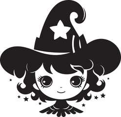 Pumpkin Patch Pixie Cute Halloween Vector Element Cuddly Cauldron Companion Halloween Character Logo Icon