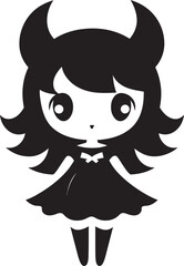 Cauldron Cutie Halloween Character Logo Element Ghoulishly Glamorous Ghost Cute Halloween Vector Icon