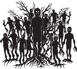 Zombie Zing Doodle Zombies Group Logo Ink Infested Invasion Zombies Group Vector Design