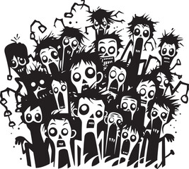 Gory Gala Doodle Zombies Emblem Doodle Deadheads Zombies Logo Icon