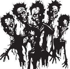 Horror Doodle Harmony Zombies Group Logo Zombie Zaniness Doodle Zombies Vector Design